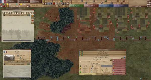 Интерфейс On The Western Front во время прохождения