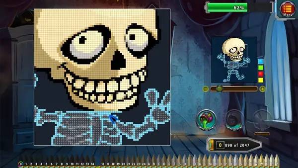 Интерфейс Paint By Numbers во время прохождения