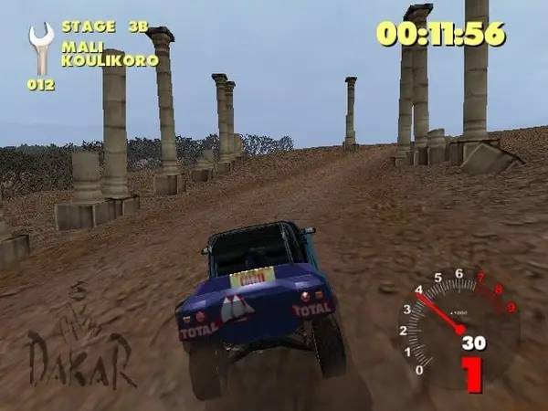 Интерфейс Paris-Dakar Rally во время прохождения