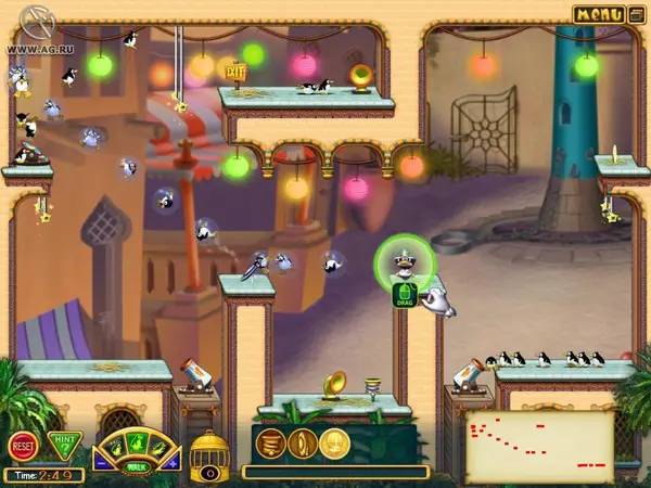 Интерфейс Penguins! во время прохождения