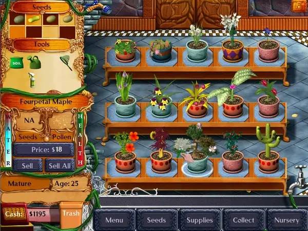 Интерфейс Plant Tycoon во время прохождения