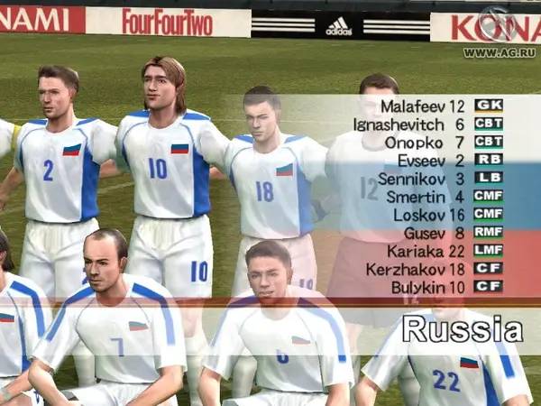 Интерфейс Pro Evolution Soccer 4 во время прохождения