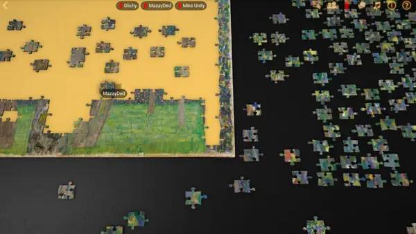 Интерфейс Puzzle Together Multiplayer Jigsaw Puzzles во время прохождения
