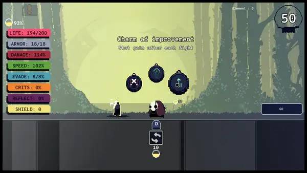 Интерфейс Racine во время прохождения