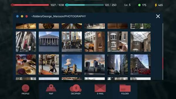 Интерфейс Recontact London Cyber Puzzle во время прохождения