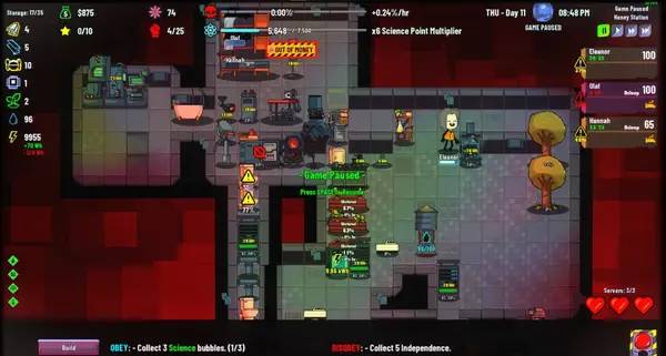 Интерфейс Rogue AI Simulator во время прохождения