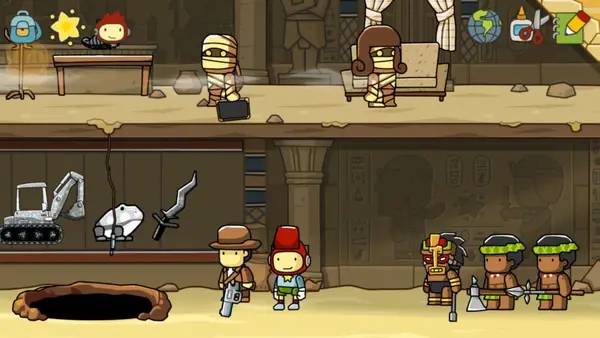 Интерфейс Scribblenauts Unlimited во время прохождения