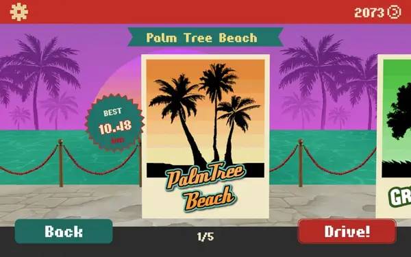 Интерфейс Seaside Driving во время прохождения