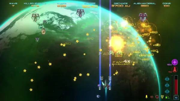 Интерфейс Shootvaders The Beginning во время прохождения