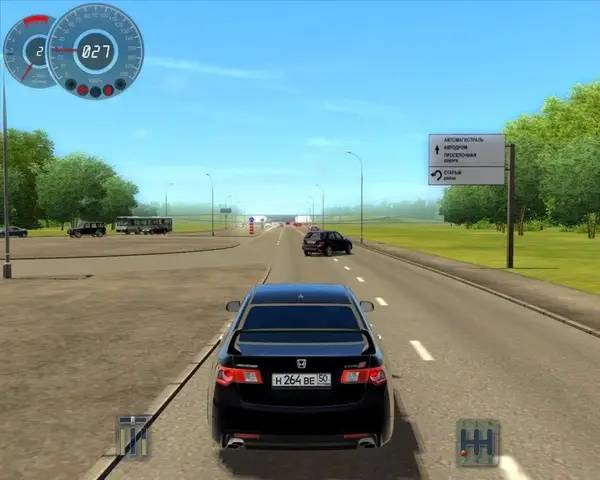 Интерфейс Симулятор вождения автомобиля во время прохождения