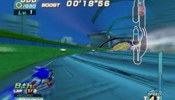 Интерфейс Sonic Riders во время прохождения