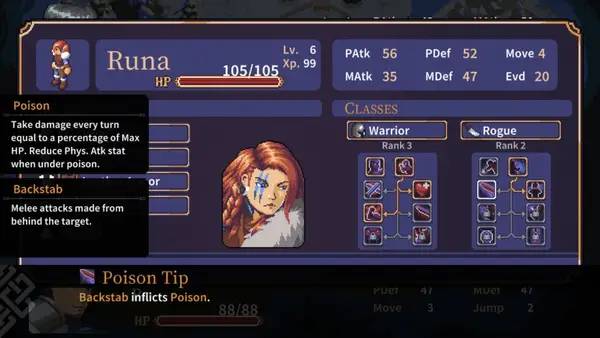 Интерфейс Spiritlink Tactics во время прохождения