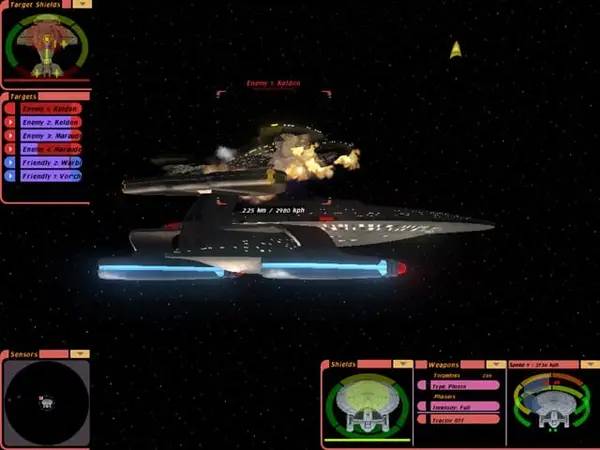 Интерфейс Star Trek Bridge Commander во время прохождения