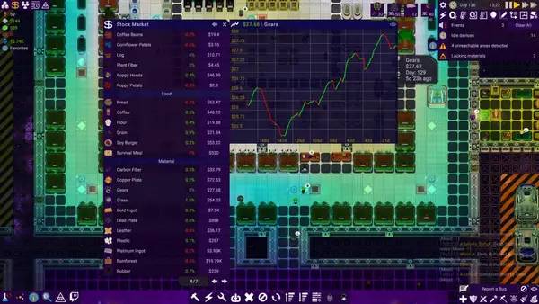 Интерфейс Stardeus во время прохождения
