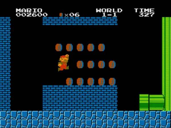 Интерфейс Super Mario Bros (classic 1985) во время прохождения