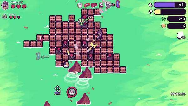 Интерфейс Super Raft Boat Together во время прохождения