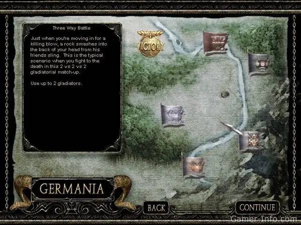 Интерфейс The Gladiators of Rome во время прохождения