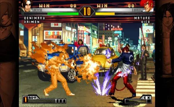 Интерфейс THE KING OF FIGHTERS '98 ULTIMATE MATCH FINAL EDITION во время прохождения