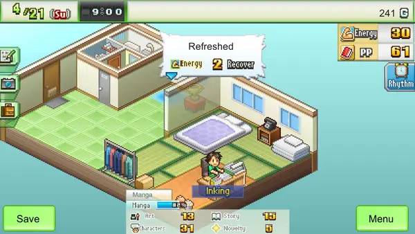 Интерфейс The Manga Works во время прохождения