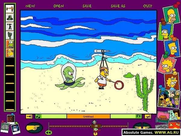 Интерфейс The Simpsons Cartoon Studio во время прохождения