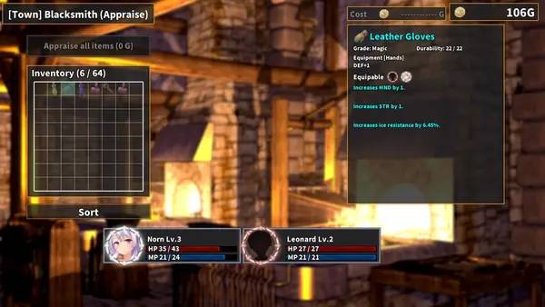 Интерфейс The Spirit Master of Retarnia -Conqueror of the Labyrinth- во время прохождения