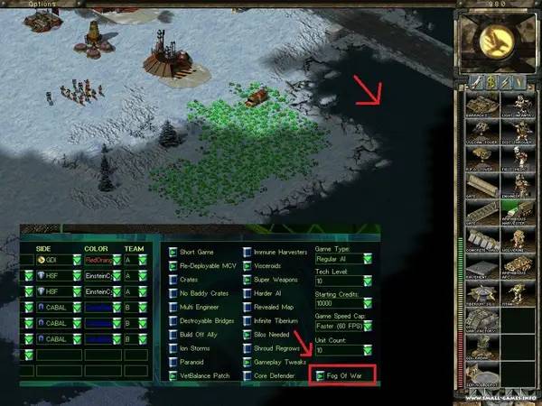 Интерфейс Tiberian Sun Factions во время прохождения