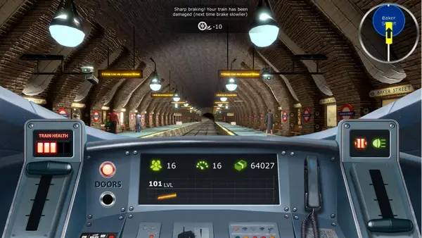 Интерфейс Train Simulator London Subway во время прохождения