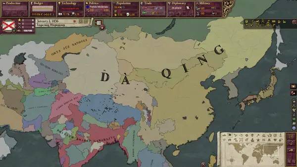 Интерфейс Victoria 2 Heart of Darkness - Localized Country Names во время прохождения