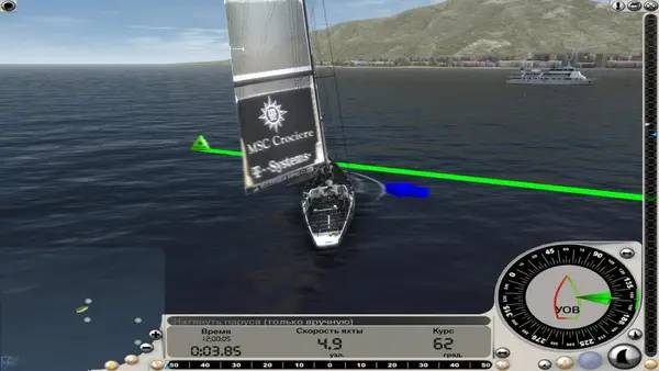 Интерфейс Virtual Skipper 5  32nd America's Cup - The Game во время прохождения