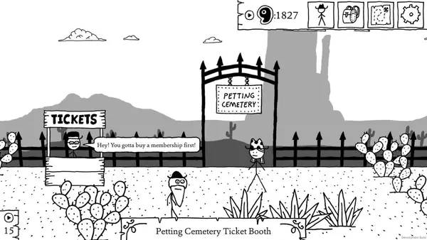 Интерфейс West of Loathing во время прохождения