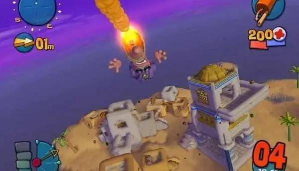 Интерфейс Worms 4 Mayhem во время прохождения