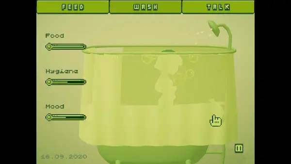 Интерфейс Your amazing T-Gotchi! во время прохождения