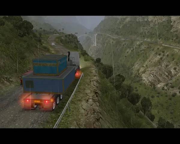 Кадр с взаимодействием персонажа и объекта в 18 Wheels of Steel  Extreme Trucker