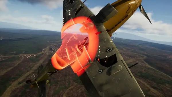 Кадр с взаимодействием персонажа и объекта в 303 Squadron  Battle of Britain