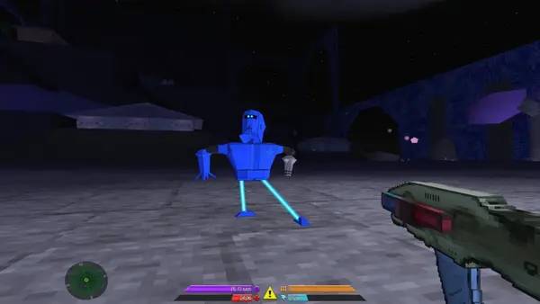 Кадр с взаимодействием персонажа и объекта в 3089 -- Futuristic Action RPG