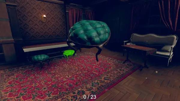 Кадр с взаимодействием персонажа и объекта в 3D PUZZLE - Old House