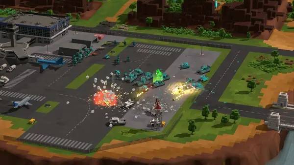 Кадр с взаимодействием персонажа и объекта в 9-Bit Armies  A Bit Too Far