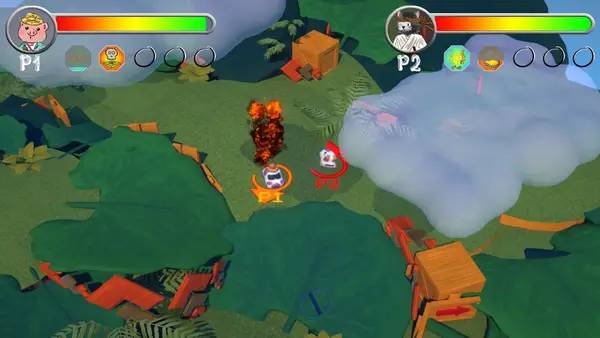 Кадр с взаимодействием персонажа и объекта в A-Vroom!