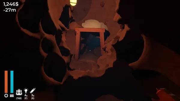 Кадр с взаимодействием персонажа и объекта в A Game About Digging A Hole