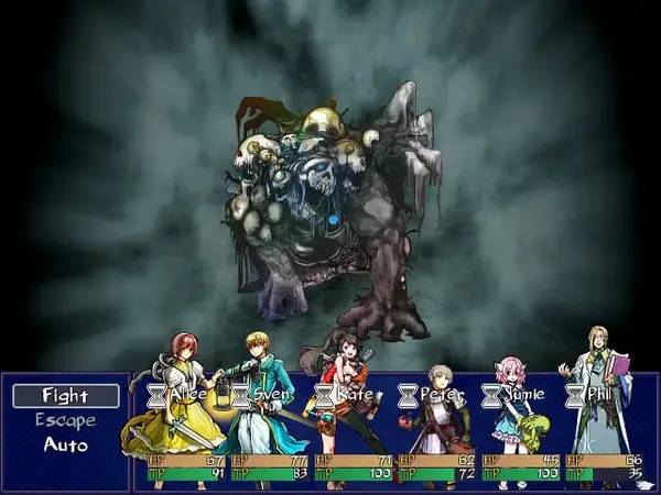 Кадр с взаимодействием персонажа и объекта в A Plunge into Darkness