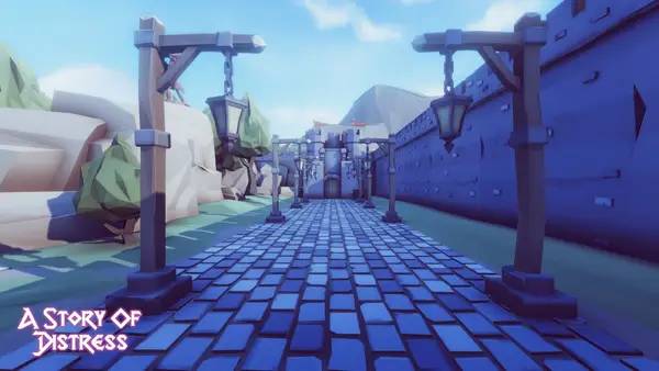 Кадр с взаимодействием персонажа и объекта в A Story of Distress