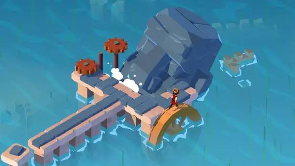 Кадр с взаимодействием персонажа и объекта в Aarik And The Ruined Kingdom