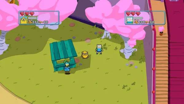 Кадр с взаимодействием персонажа и объекта в Adventure Time  Explore The Dungeon Because I DON’T KNOW!