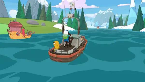 Кадр с взаимодействием персонажа и объекта в Adventure Time  Pirates of the Enchiridion
