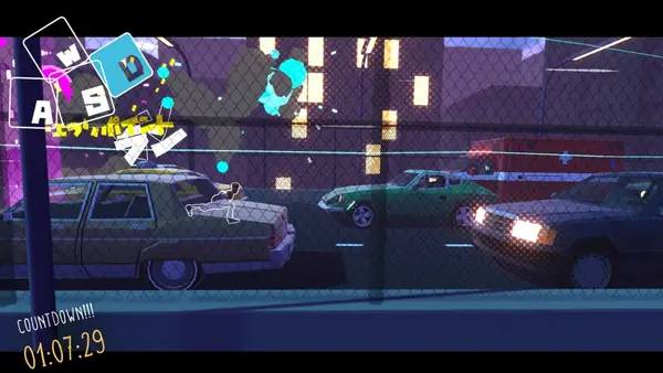 Кадр с взаимодействием персонажа и объекта в Aerial Knight's Never Yield