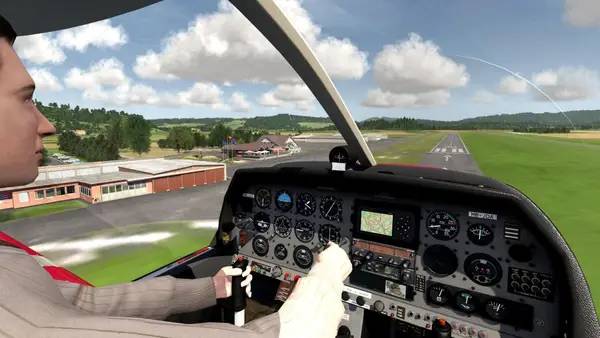 Кадр с взаимодействием персонажа и объекта в Aerofly FS 1 Flight Simulator