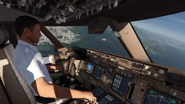 Кадр с взаимодействием персонажа и объекта в Aerofly FS 2 Flight Simulator