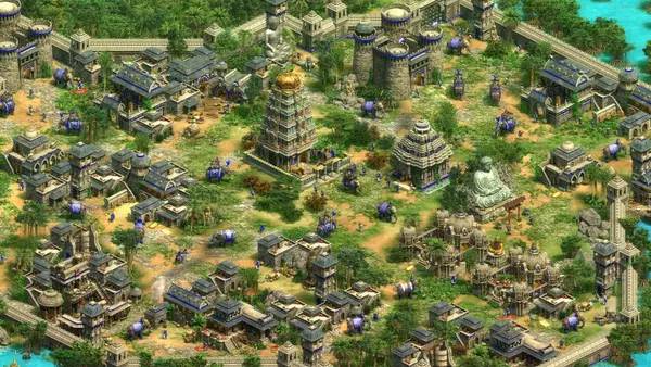 Кадр с взаимодействием персонажа и объекта в Age of Empires 2  Definitive Edition