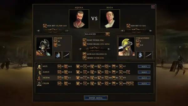 Кадр с взаимодействием персонажа и объекта в Age of Gladiators Reforged