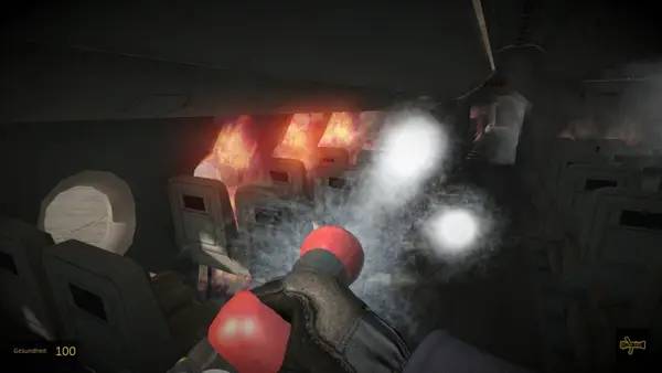 Кадр с взаимодействием персонажа и объекта в Airport Firefighters The Simulation